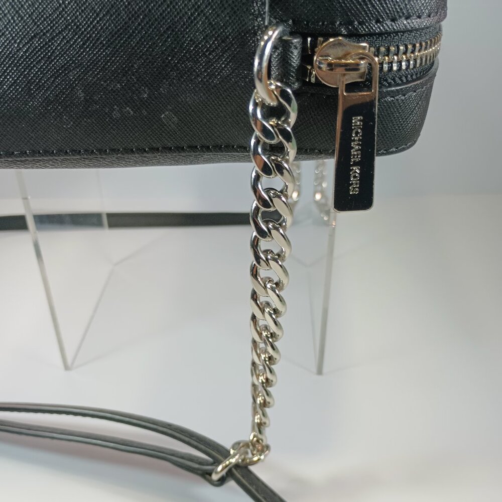 MK Jet Set LG EW Saffiano Crossbody Bag LOGO BLK, Used, See Pics! - Picture 9 of 14